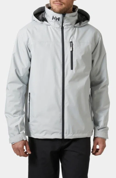 Helly Hansen Hooded Crew 2.0 Waterproof Midlayer Sailing Jacket In Grey Fog