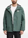 Helly Hansen Hooded Logo Jacket In Green