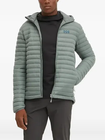 Helly Hansen Hooded Quilted Jacket In Green