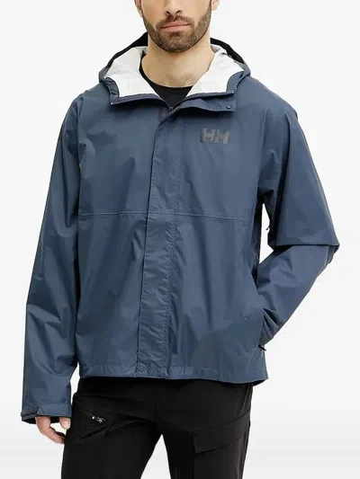 Helly Hansen Hooded Zip-front Jacket In Blue