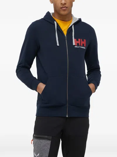 Helly Hansen Hooded Zip-up Sweatshirt In Blue
