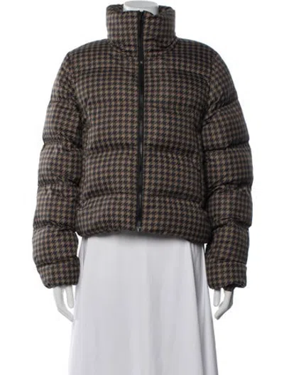 Pre-owned Helly Hansen Houndstooth Print Down Jacket In Multicolor