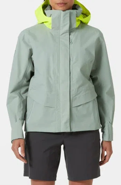 Helly Hansen Hp Storm Racing Waterproof Jacket In 484 Eucalyptus