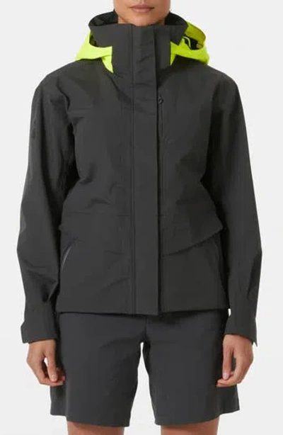 Helly Hansen Hp Storm Racing Waterproof Jacket In 980 Ebony