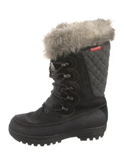 Pre-owned Helly Hansen Leather Lace-up Boots In Black