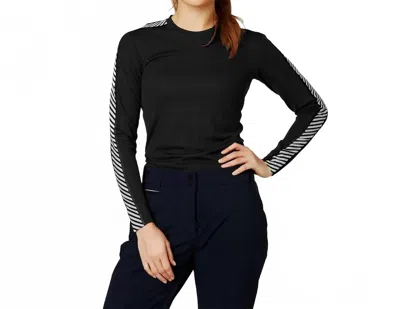Helly Hansen Lifa Long Sleeve Crew Top In Black