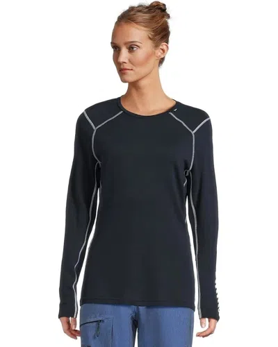 Helly Hansen Women's Lifa Merino Midweight Crew Top In Navy In Blue