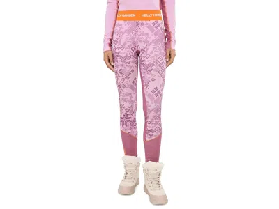 Helly Hansen Lifa Merino Midweight Gra Pants Women's Clothing Cherry Blossom New Nordic: Md 31, Wool In Purple