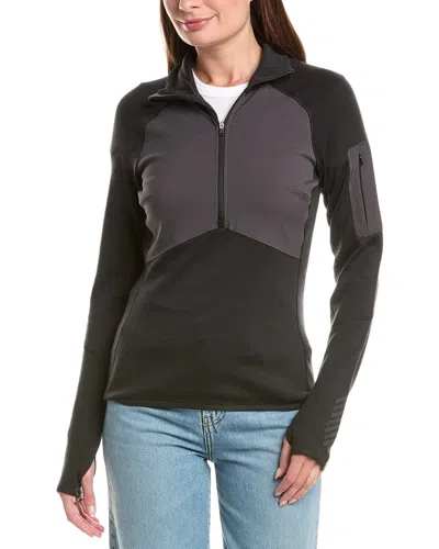 Helly Hansen Lifa Wool-blend Midlayer 1/2-zip Pullover In Black