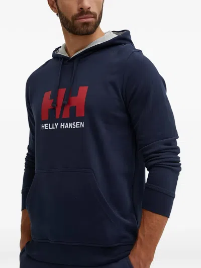 Helly Hansen Logo Hoodie In Blue