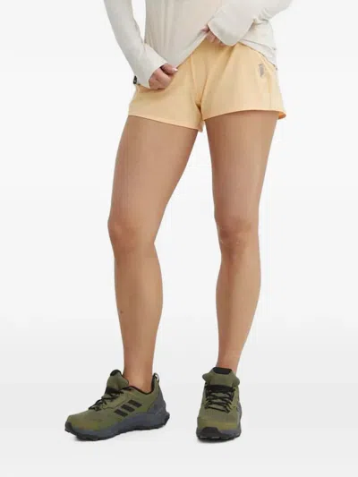 Helly Hansen Logo-print High-waisted Short Shorts In Yellow
