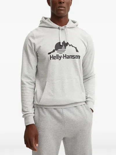 Helly Hansen Logo-print Hoodie In Gray