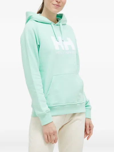 Helly Hansen Logo-print Pouch-pocket Hoodie In Green