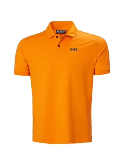 Helly Hansen Logo-print Short-sleeve Polo Shirt In Orange