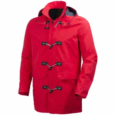 Pre-owned Helly Hansen Men's 2016 Ask Canvas Duffel Coat, Flag Red