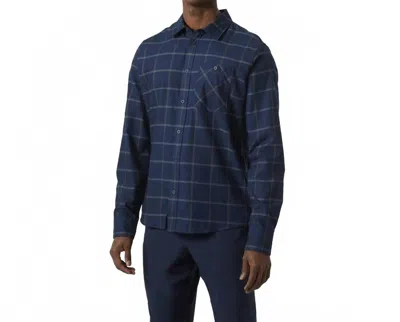 Helly Hansen Men's Aker Flannel Long Sleeve Shirt In Ocean Sierra Plaid In Blue