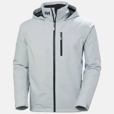 Helly Hansen Men's Crew Hooded Jacket In Grey Fog In Blue