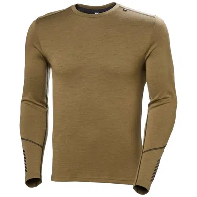 Helly Hansen Men's Lifa Merino Midweight Crew Top In Sepia In Brown