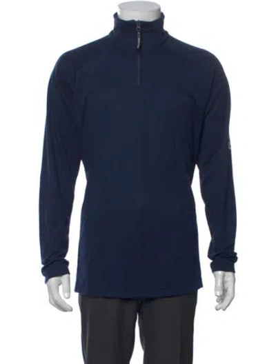 Pre-owned Helly Hansen Mock Neck Long Sleeve Pullover In Blue