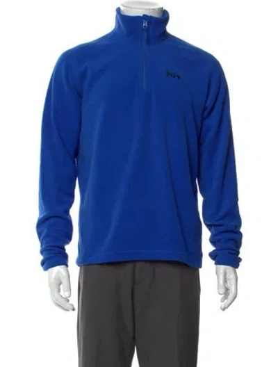 Pre-owned Helly Hansen Mock Neck Long Sleeve Sweatshirt In Blue