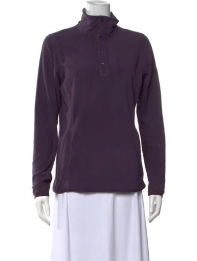 Pre-owned Helly Hansen Mock Neck Long Sleeve Sweatshirt In Purple