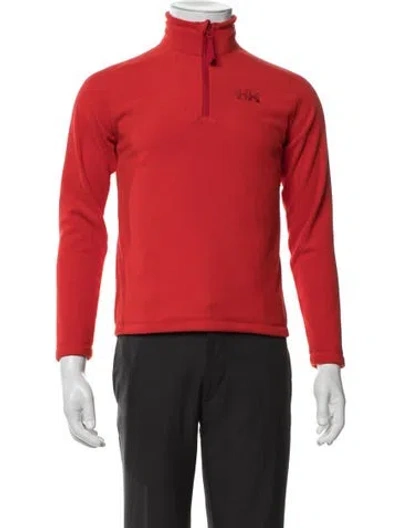 Pre-owned Helly Hansen Mock Neck Long Sleeve Sweatshirt In Red
