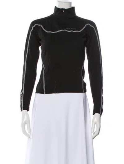 Pre-owned Helly Hansen Mock Neck Long Sleeve Top In Black