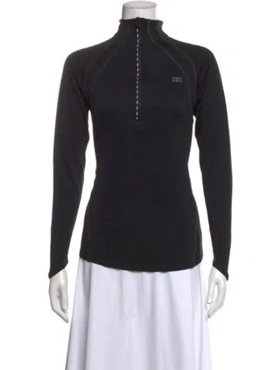 Pre-owned Helly Hansen Mock Neck Long Sleeve Top In Black