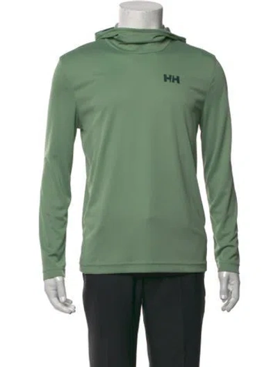 Pre-owned Helly Hansen Mock Neck Long Sleeve T-shirt In Green