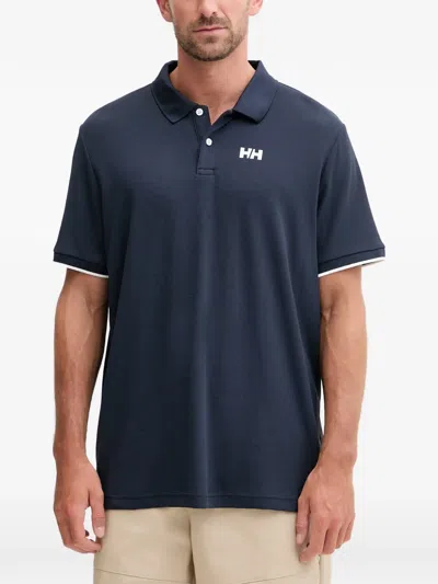 Helly Hansen Ocean 2.0 Logo-print Piqué Polo Shirt In Blue