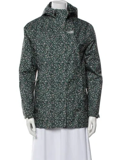 Pre-owned Helly Hansen Printed Jacket In Green
