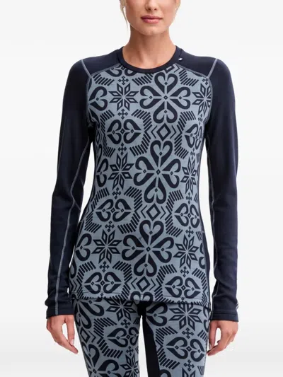 Helly Hansen Printed Long-sleeve Top In Blue