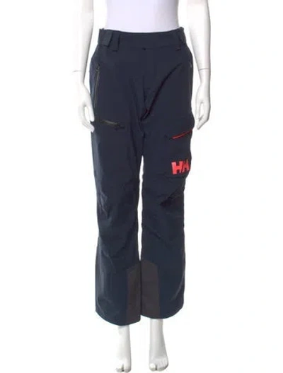 Pre-owned Helly Hansen Printed Wide Leg Pants In Blue