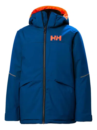 Helly Hansen Kids' Quest Logo-detailed Hooded Jacket In Blue