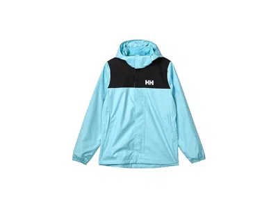 Helly Hansen Rain Jacket Kid's Coat Light Cyan : 9 Big Kid, Polyamide In Blue