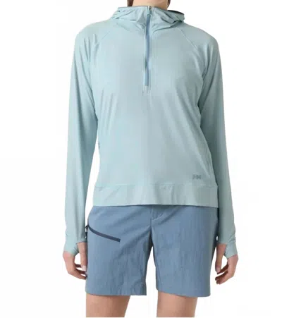 Helly Hansen Shine Solen Half-zip Sun Hoodie In Barely Blue