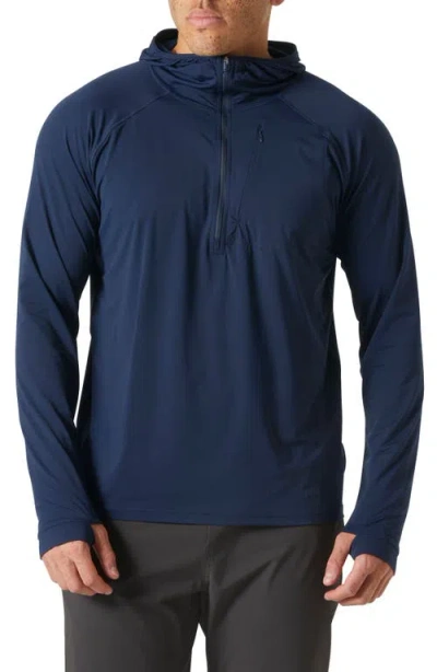 Helly Hansen Shine Solen Performance Half Zip Hoodie In Navy
