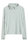 Helly Hansen Shine Solen Sun Half-zip Hoodie In 462 Green Mist