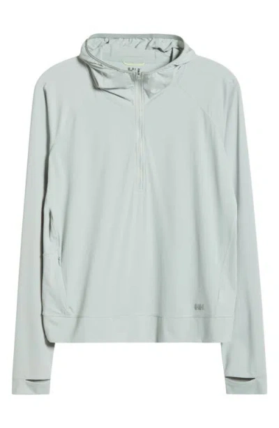 Helly Hansen Shine Solen Sun Half-zip Hoodie In 462 Green Mist