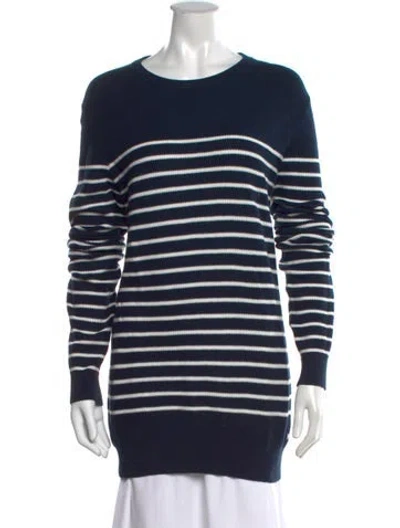 Pre-owned Helly Hansen Striped Crew Neck Sweater In Blue