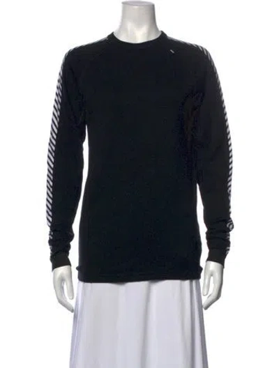 Pre-owned Helly Hansen Striped Crew Neck Top In Black