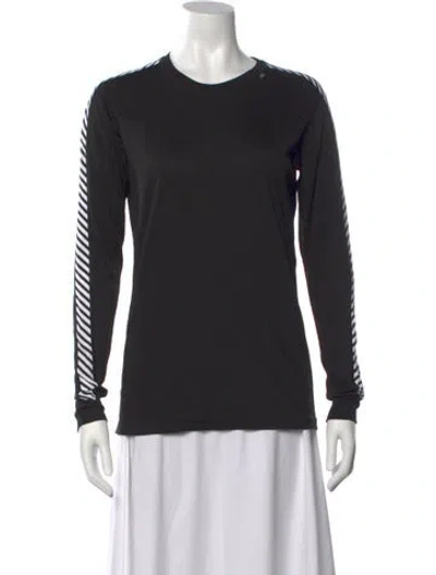 Pre-owned Helly Hansen Striped Crew Neck T-shirt In Black