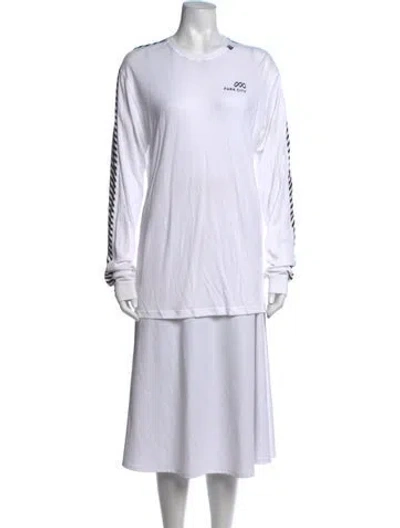 Pre-owned Helly Hansen Striped Crew Neck T-shirt In White