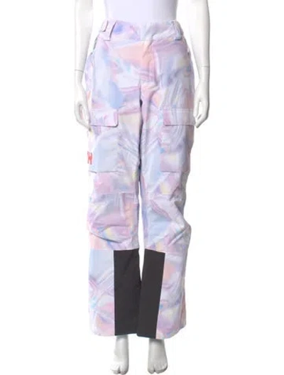 Pre-owned Helly Hansen Tie-dye Print Wide Leg Pants W/ Tags In White