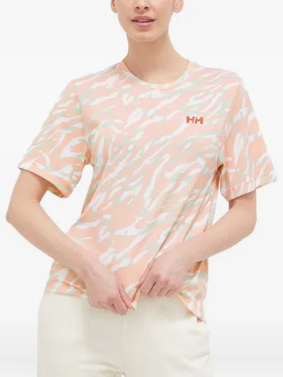 Helly Hansen Tiger-print Logo-print T-shirt In Neutral