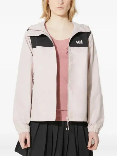 Helly Hansen Vancouver Colourblock Hooded Rain Jacket In Pink