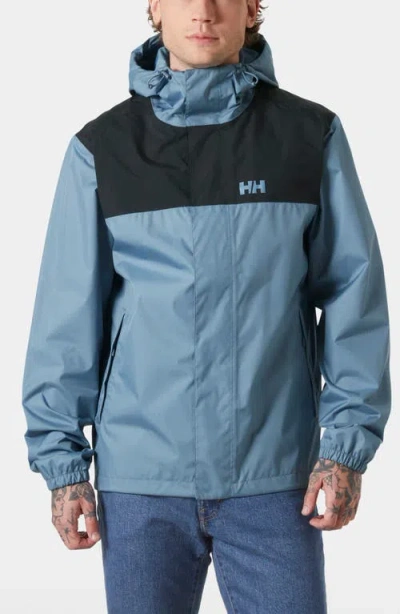 Helly Hansen Vancouver Waterproof Hooded Rain Jacket In Blue