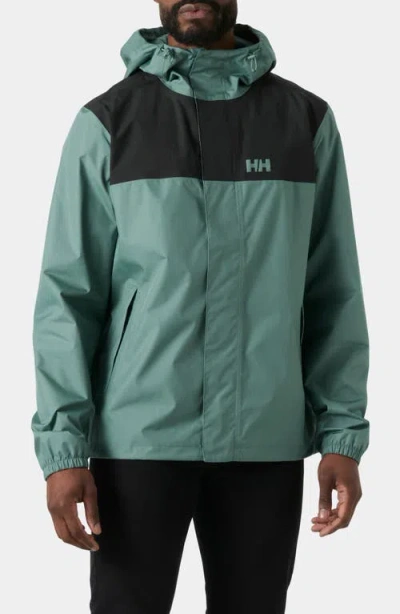 Helly Hansen Vancouver Waterproof Hooded Rain Jacket In Green