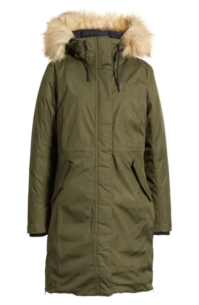 Helly Hansen Vega Waterproof Insulated Parka With Faux Fur Trim In Green