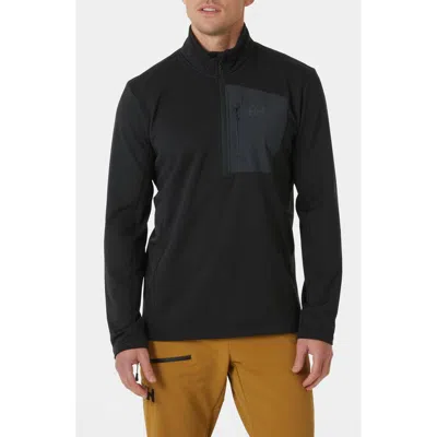 Helly Hansen Versatile Half Zip Midlayer Fleece Pullover In Black